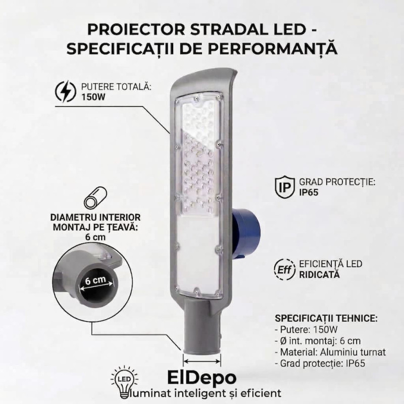 Corp de Iluminat Stradal LED 150W cu Senzor Crepuscular Corp de Iluminat Stradal LED 150W cu Senzor Crepuscular