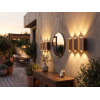 Aplică LED de Perete Exterior, Liniară Ondulată, Iluminat Sus-Jos, Lumină Caldă, Alb Mat și Bronz, 14 cm