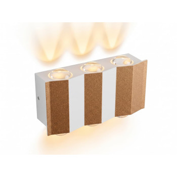 Aplică LED de Perete Exterior, Liniară Ondulată, Iluminat Sus-Jos, Lumină Caldă, Alb Mat și Bronz, 14 cm