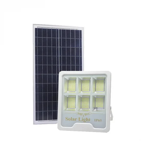 Proiector cu panou solar si telecomanda, LED SMD, 300W, sticla securizata, alb