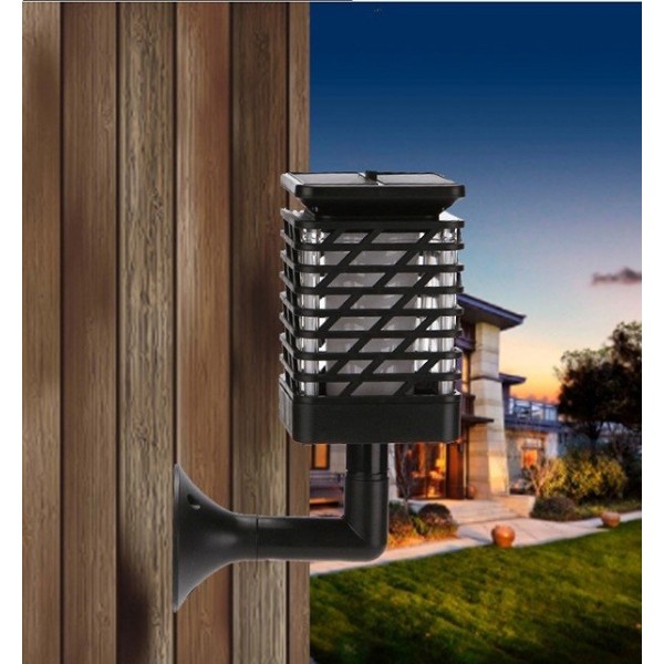 Lampa solara LED cu efect  flacara, de exterior, cu suport si carlig de agatare