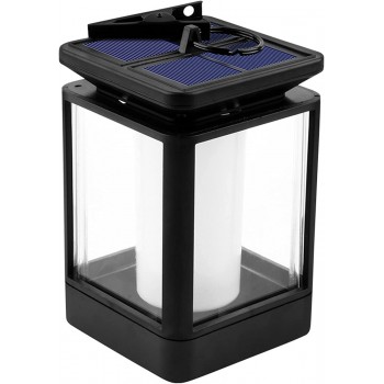Lampa solara LED cu efect flacara, de exterior, cu suport si carlig de agatare
