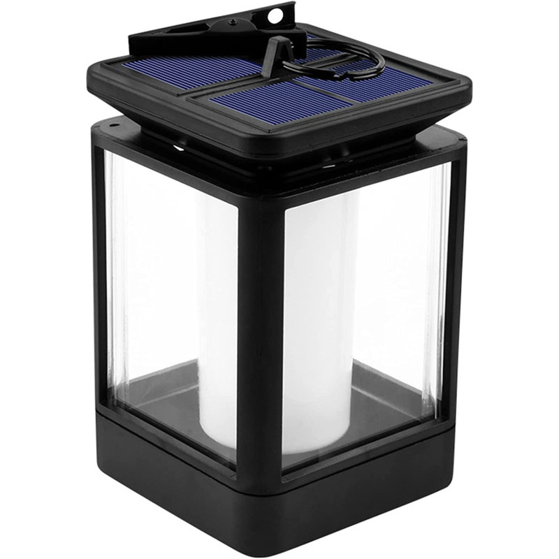 Lampa solara LED cu efect flacara, de exterior, cu suport si carlig de agatare