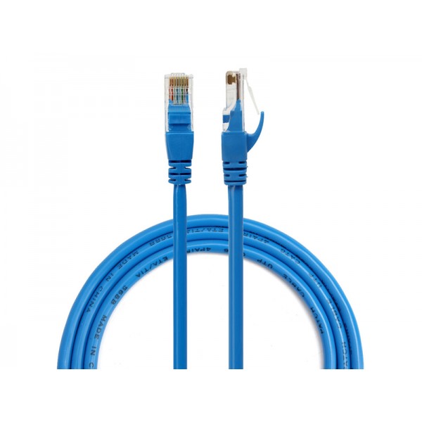 Cablu UTP cu mufe patch cord CAT5E 5m, albastru