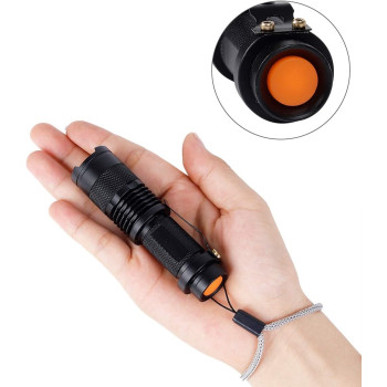 Lanterna LED, tactica de buzunar, 9 cm, cu buton ON/OFF, aluminiu