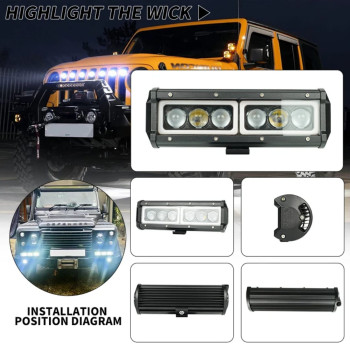 Proiector auto, led bar, bicolor, 300W 24CM, IP67, 10-30V, Hiper lupa 9D Proiector auto, led bar, bicolor, 300W 24CM, IP67, 10-30V, Hiper lupa 9D