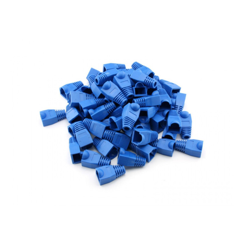 Set 100 bucati protectie mufa UTP/FTP/RJ45 - ALBASTRA