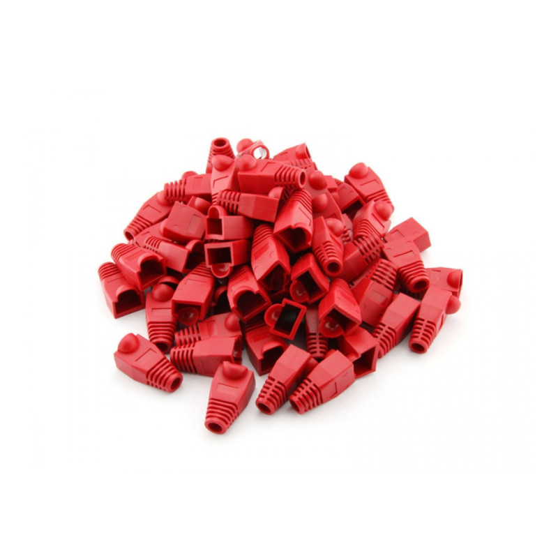 Set 100 bucati protectie mufa UTP/FTP/RJ45 - ROSU