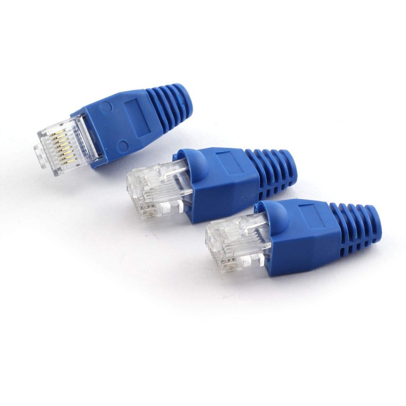 Set 100 bucati protectie mufa UTP/FTP/RJ45 - ALBASTRA