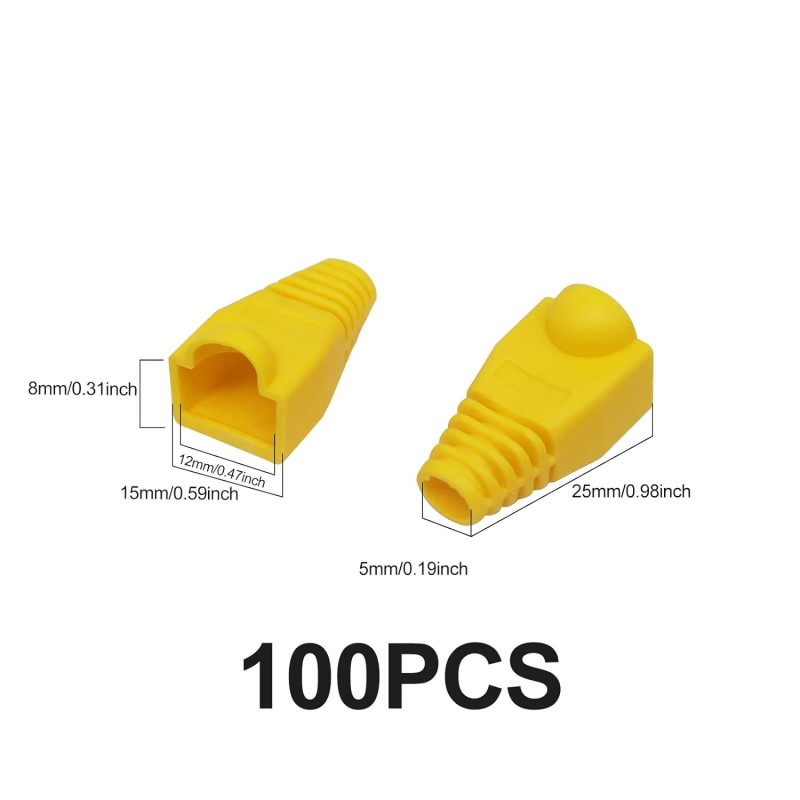 Set 100 bucati protectie mufa UTP/FTP/RJ45 - GALBENA
