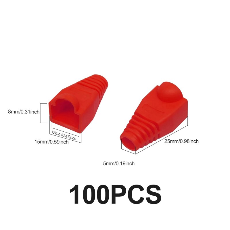 Set 100 bucati protectie mufa UTP/FTP/RJ45 - ROSU