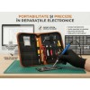 Kit letcon / pistol de lipit eldepo 60W, cu multimetru digital, temperatura reglabila, 5 varfuri, suport si geanta organizatoare, pentru reparatii electronice, bijuterii si bricolaj