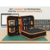 Kit letcon / pistol de lipit eldepo 60W, cu multimetru digital, temperatura reglabila, 5 varfuri, suport si geanta organizatoare, pentru reparatii electronice, bijuterii si bricolaj