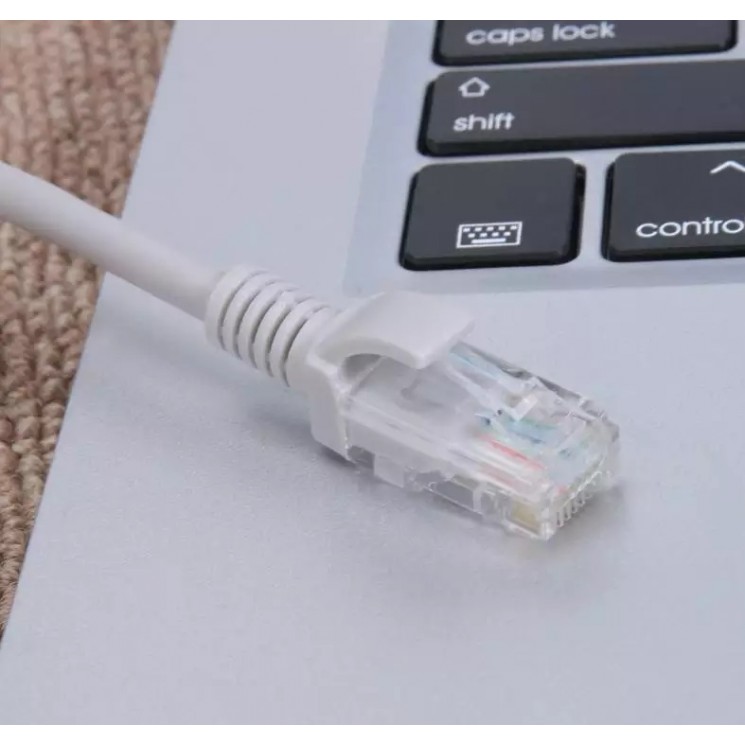 Cablu UTP cu mufe patch cord CAT5E 10m, alb