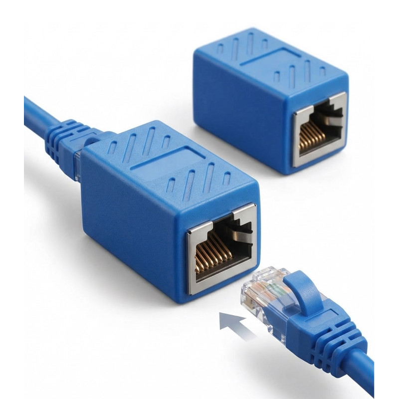 Set 100 bucăți Adaptor Conector UTP/FTP pentru Cablu Internet, Cuplă Prelungitor Rețea RJ45, 8 Pini