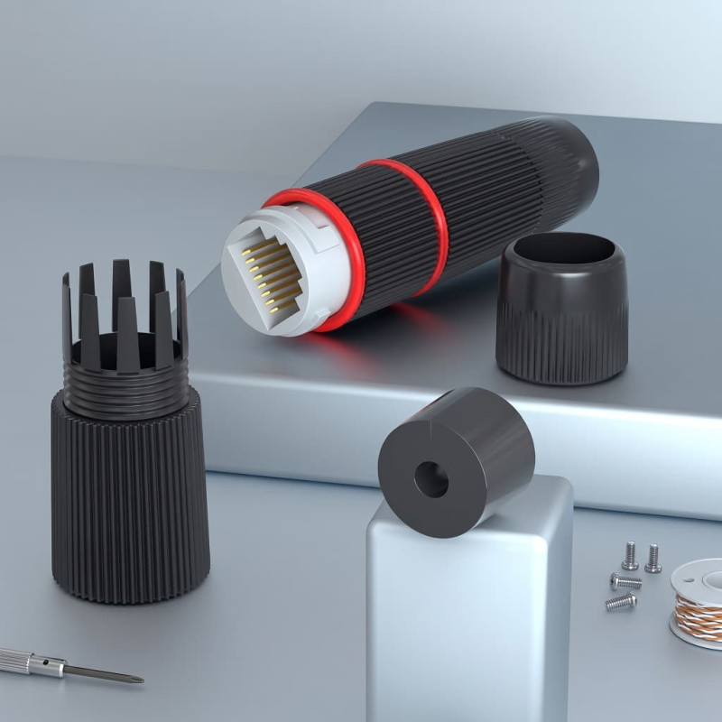 Cuplă RJ45 de Exterior pentru Prelungire Cablu Rețea UTP/FTP, CAT5e/CAT6, IP68