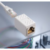 Adaptor UTP/FTP, Cuplă Prelungitor Rețea RJ45 Mamă-Mamă, Ecranat, Gigabit Cat6, Alb
