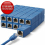 Set 50 bucăți Adaptor Conector UTP/FTP pentru Cablu Internet, Cuplă Prelungitor Rețea RJ45, 8 Pini