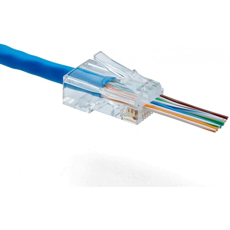Mufa UTP RJ45, conector Pass Through, CAT5/6