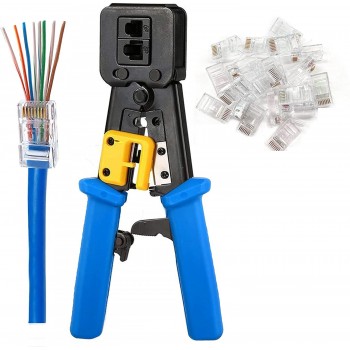 Set cleste sertizare + 10 conectori UTP Pass Through