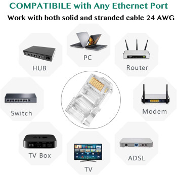 Set 100 buc, mufa UTP RJ45, conector Pass Through, CAT5/6