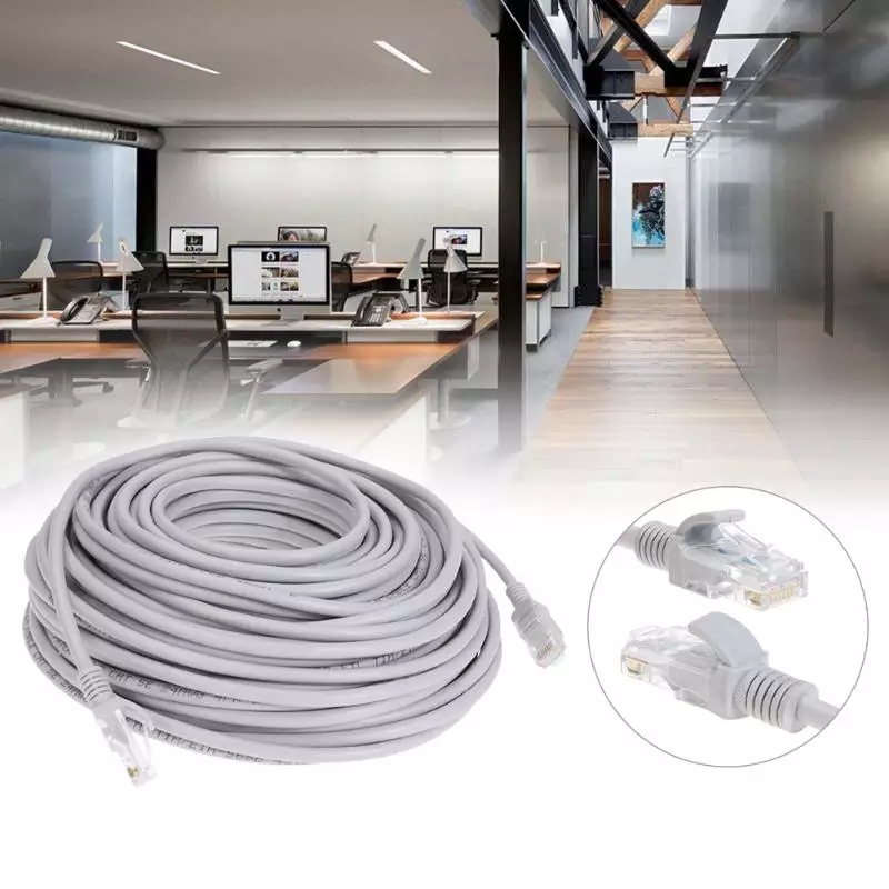 Cablu UTP cu mufe patch cord CAT5E 20m, alb