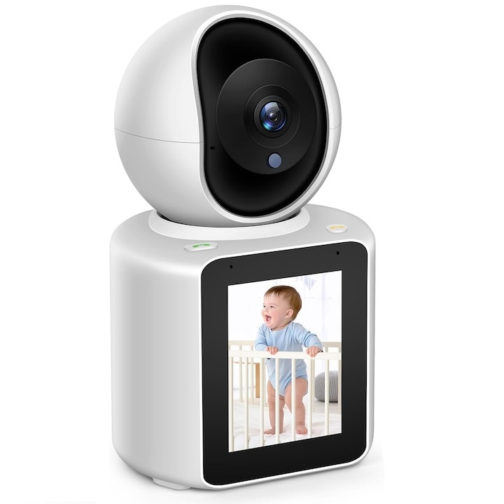Camera de supraveghere, cu apelare bidirectionala, monitorizare video si audio,  baby monitor FULL HD, 3MP, ecran si senzor miscare