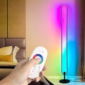 Lampadar LED, RGB, de podea, oval, culori reglabile, controler muzical