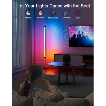 Lampadar LED, RGB, de podea, oval, culori reglabile, controler muzical