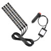 Banda led auto, 12V, 18 Led RGB, 4 buc, cu aplicatie pe telefon Banda led auto, 12V, 18 Led RGB, 4 buc, cu aplicatie