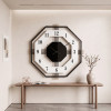 Ceas de perete decorativ, metal și MDF, design geometric 3D octogonal, cadran deschis, mecanism Quartz, 55 cm, Negru/Alb Ceas de perete decorativ, metal și MDF, design geometric 3D octogonal, cadran deschis, mecanism Quartz, 55 cm, Negru/Alb