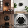 Ceas de Perete, Modern, Geometric, din Metal Negru cu Cadran din Sticlă, Diametru 55 cm Ceas de Perete, Modern, Geometric, din Metal Negru cu Cadran din Sticlă, Diametru 55 cm