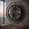Ceas de Perete, Modern, Geometric, din Metal Negru cu Cadran din Sticlă, Diametru 55 cm Ceas de Perete, Modern, Geometric, din Metal Negru cu Cadran din Sticlă, Diametru 55 cm