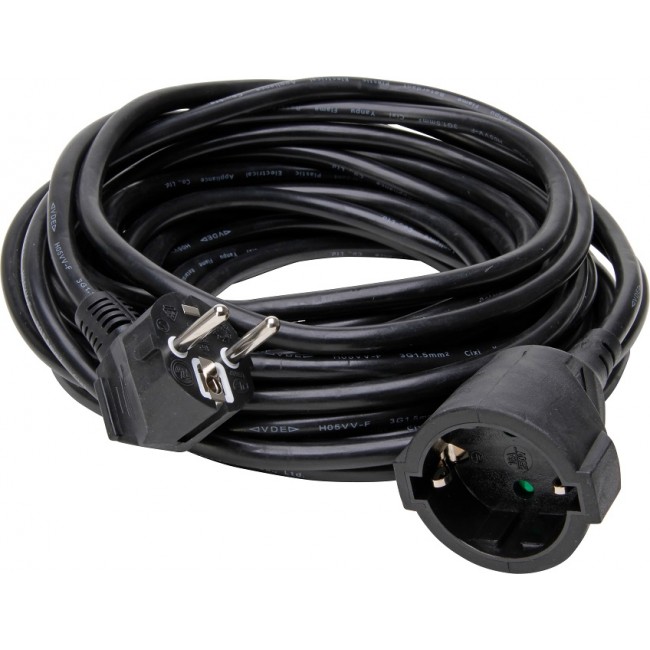 Cablu prelungitor 3x1.5mm cu cupla, 30m, negru Cablu prelungitor 3x1.5mm cu cupla, 30m, negru