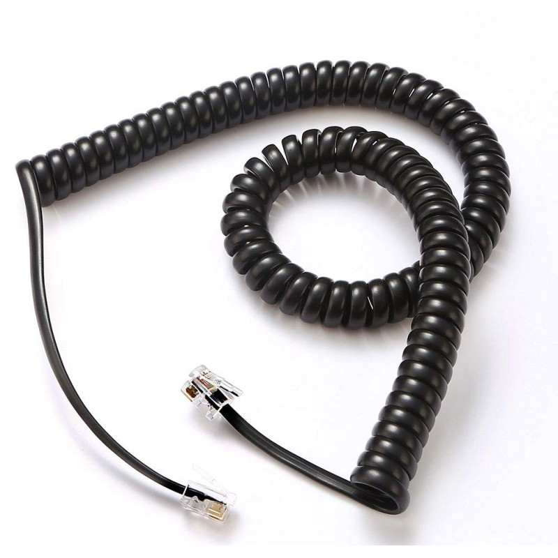 Cablu receptor spiralat 2m negru
