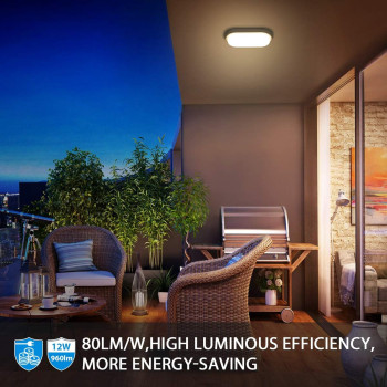 Aplica LED exterior,32W, 2560 Lm, IP54, lumina rece, Oval