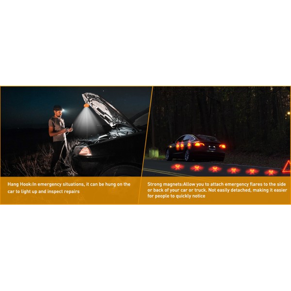 Lampa semnalizare LED, avertizare urgenta, cu baza magnetica si functie lanterna, ABS/Policarbonat, lumina rosie