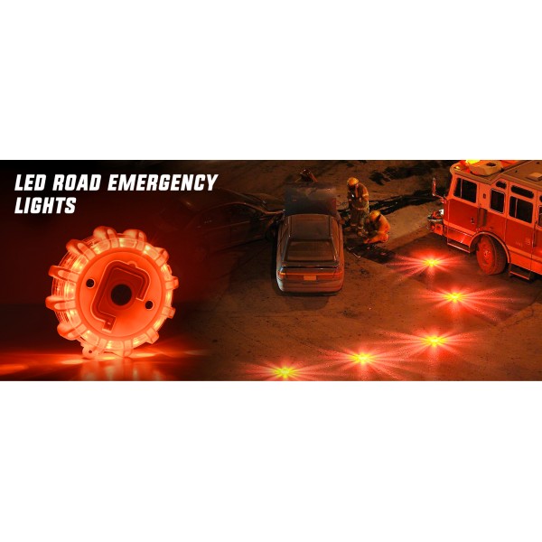 Lampa semnalizare LED, avertizare urgenta, cu baza magnetica si functie lanterna, ABS/Policarbonat, lumina rosie
