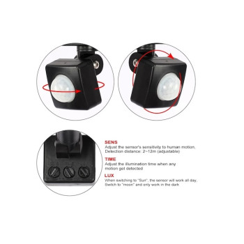 Proiector LED 30W cu senzor de miscare, 2700lm, 6500K, IP66