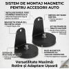 Set 2 Suporturi Magnetice L-Shape pentru Proiectoare LED și Antene Auto, Bază 6.5cm, Protecție Vopsea Set 2 Suporturi Magnetice L-Shape pentru Proiectoare LED și Antene Auto, Bază 6.5cm, Protecție Vopsea