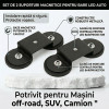 Set 2 Suporturi Magnetice Premium Tip Pod pentru Bară LED Auto, Forță 95 Kg, Fără Găurire, Negru
