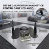 Set 2 Suporturi Magnetice Heavy-Duty cu Bază Dublă pentru Bară LED și Proiectoare, Fără Găurire