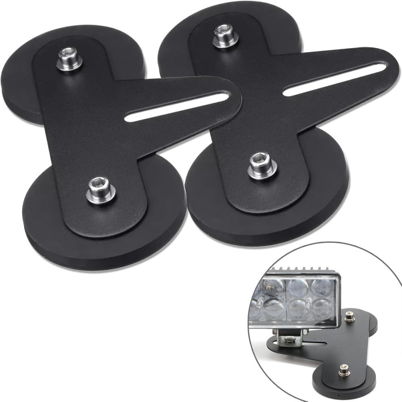 Set 2 Suporturi Magnetice Plate pentru Bară LED Off-Road, Prindere Extra Puternică, Aerodinamic