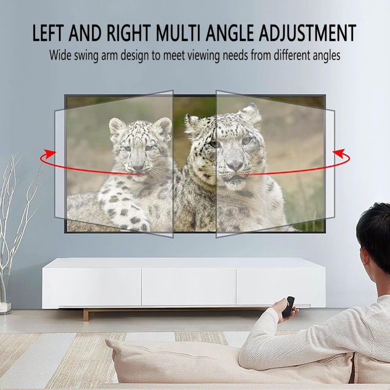 Suport TV, de perete, 75"-120", cu brat dublu robust, Full Motion, ecran curbat, LED/LCD/PLASMA/CURVED
