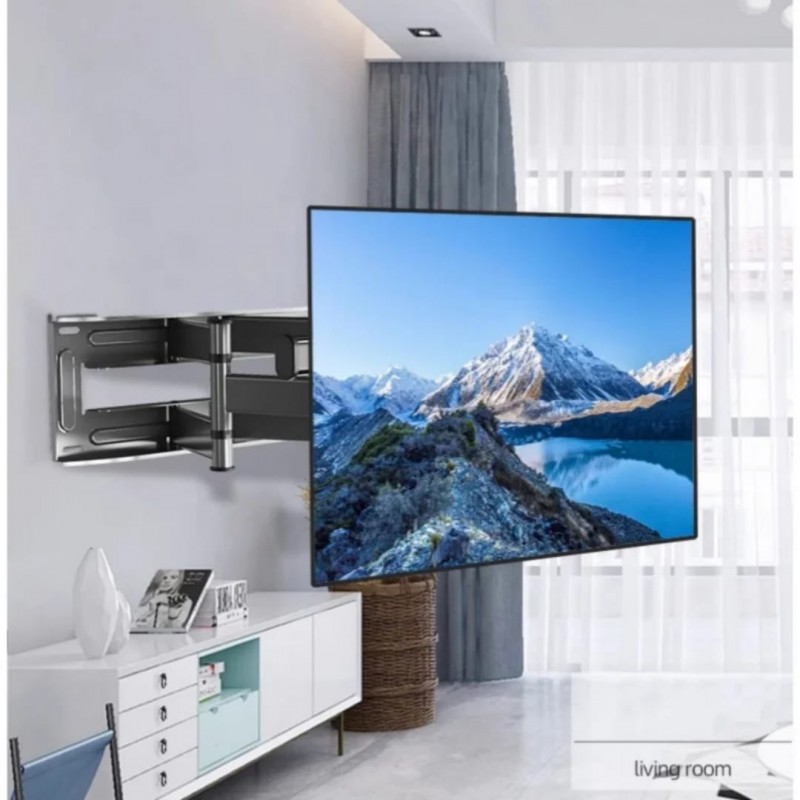 Suport TV, de perete, 75"-120", cu brat dublu robust, Full Motion, ecran curbat, LED/LCD/PLASMA/CURVED
