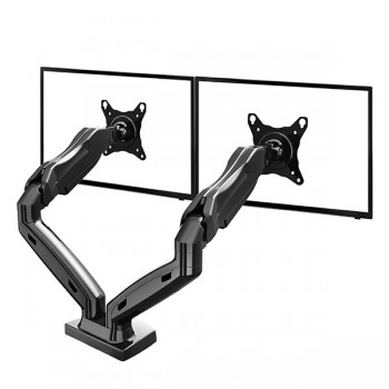 Suport Monitor Dublu de Birou Reglabil cu Braț, pentru Monitor/TV, 14-32 Inch