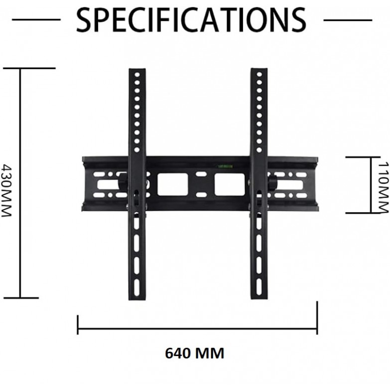 Suport TV de Perete Fix cu Inclinare, pentru LED/LCD/Smart TV, Max 40kg, VESA 600x400