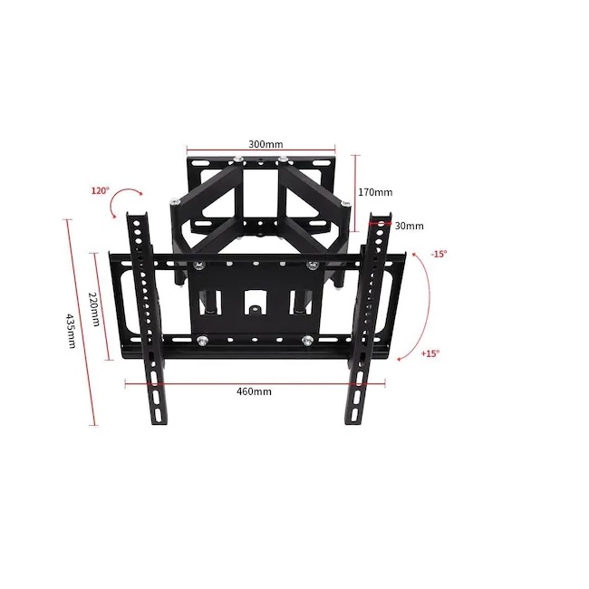 Suport TV de Perete Reglabil cu Braț, pentru LED/LCD/Smart TV, 26-55 Inch, Max 40kg, VESA 400x400