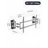Suport TV de Perete Reglabil cu Braț, pentru LED/LCD/Smart TV, 85 Inch, Max 160kg, VESA 900x600