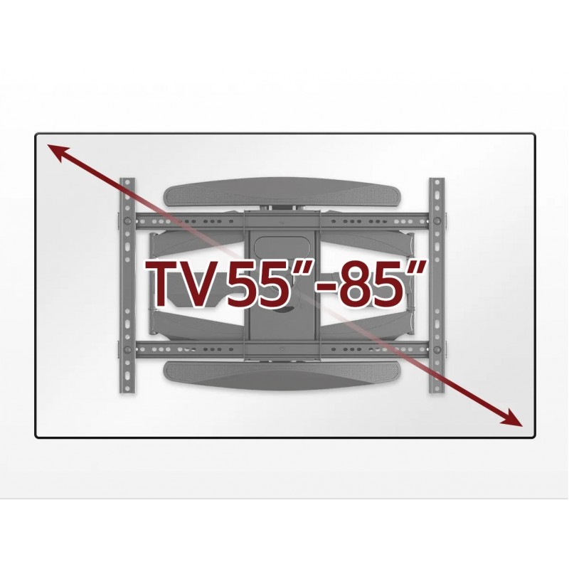 Suport TV de Perete Reglabil cu Braț, pentru LED/LCD/Smart TV, 55 Inch, Max 68kg, VESA 600x400